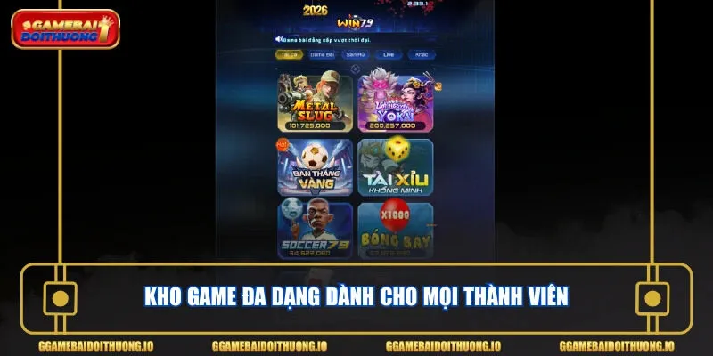 Kho game đa dạng dành cho mọi thành viên